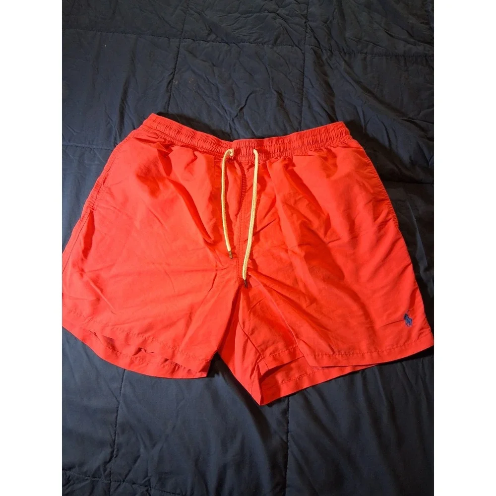 Polo Sport Ralph Lauren Mesh Lined Drawstring Swim Trunks‎ Shorts Pink Blue XXL